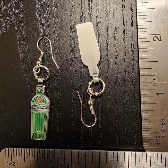 Green Bottle Hook Earrings - Picture 3 of 3